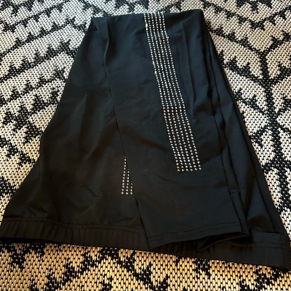 Elegant Black Rhinestone Embellished Pants New 1xl - Picture 2 of 5